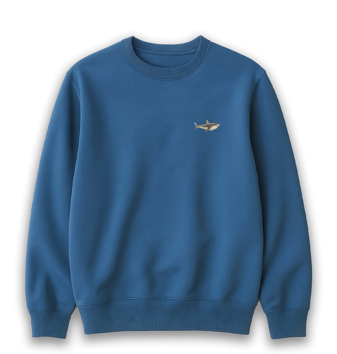 Great White Shark Womens Sweatshirt - Unisex - Blue Panda