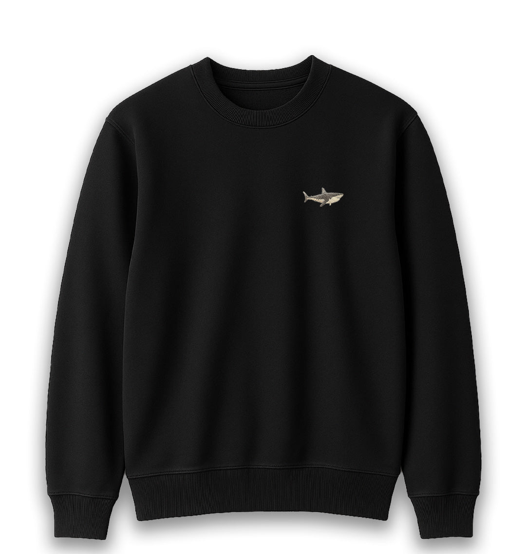 Great White Shark Womens Sweatshirt - Unisex - Blue Panda