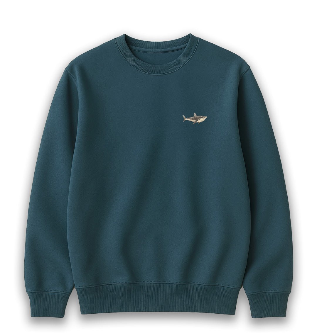 Great White Shark Womens Sweatshirt - Unisex - Blue Panda
