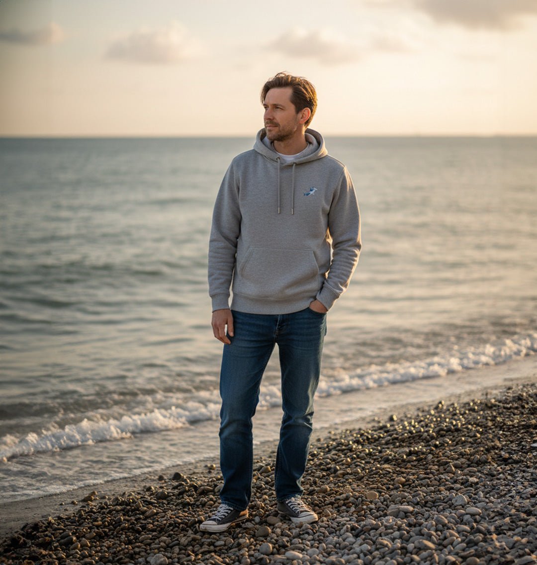 Hammerhead Shark Mens Hoodie - Blue Panda