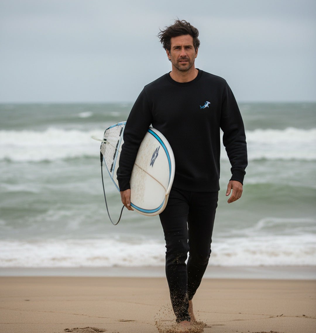 Hammerhead Shark Mens Sweatshirt - Blue Panda