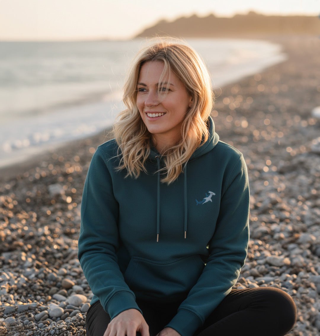 Hammerhead Shark Womens Hoodie - Unisex - Blue Panda
