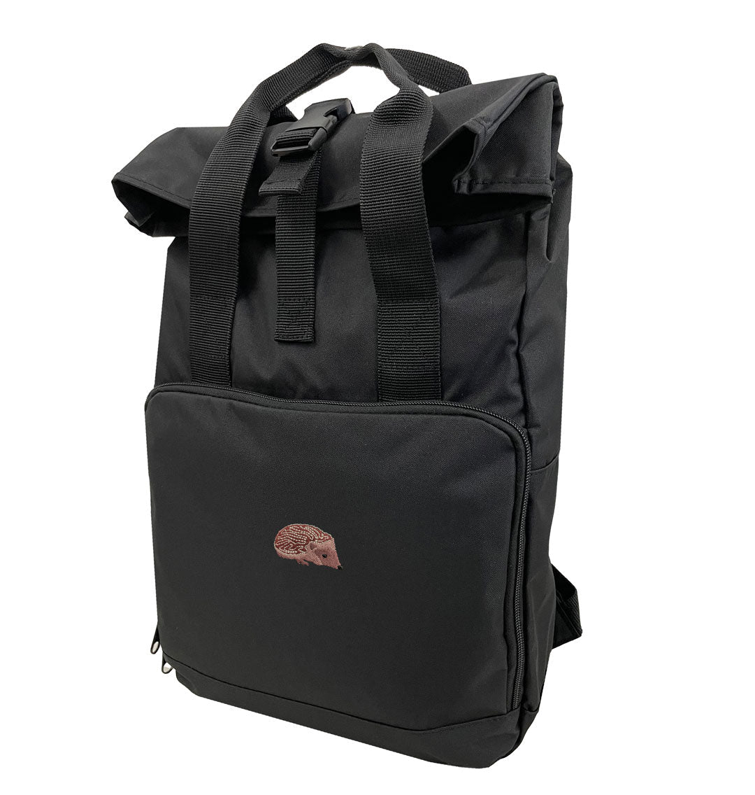 Hedgehog Everyday Roll-top Recycled Backpack - Blue Panda