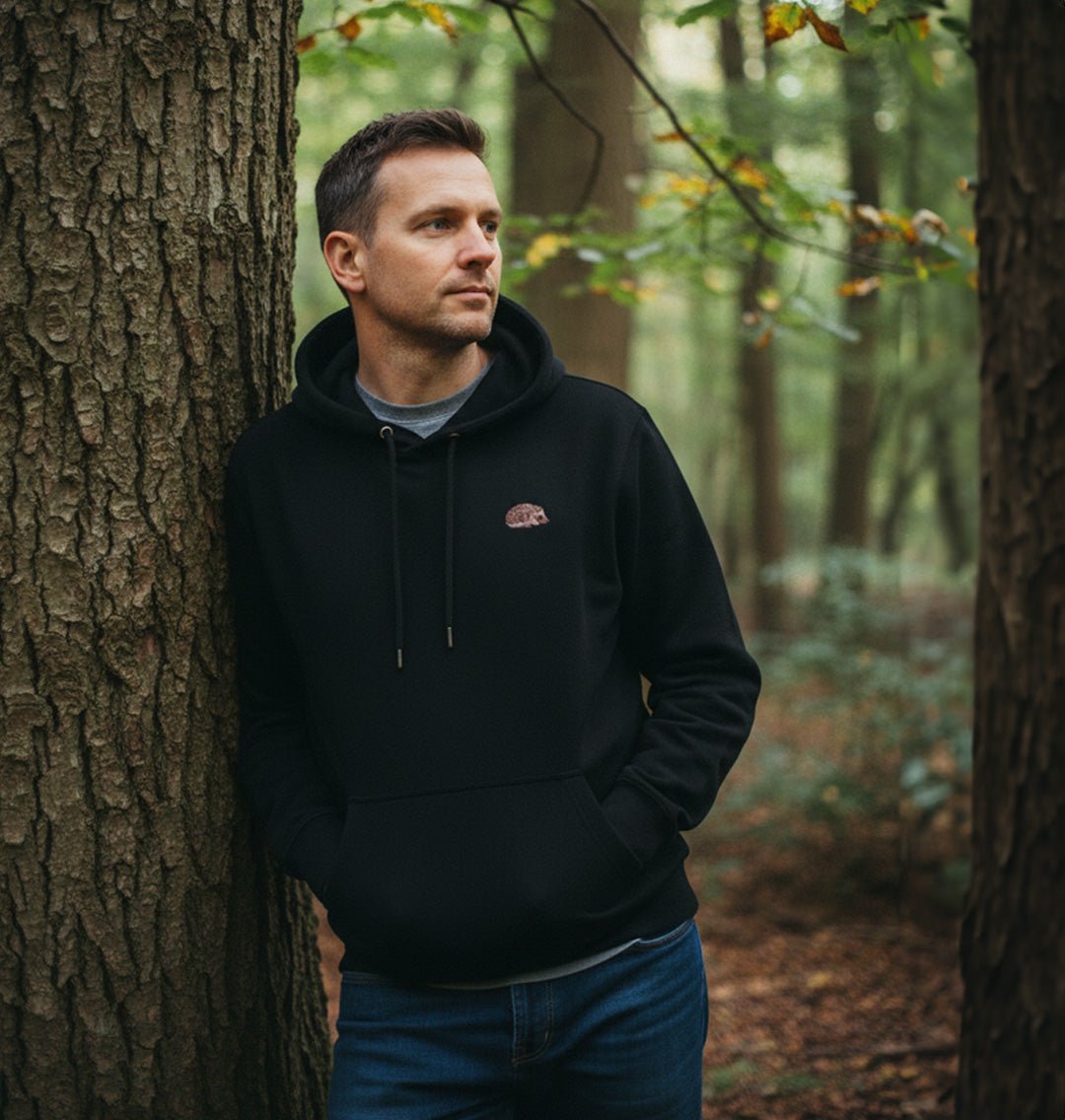 Hedgehog Mens Hoodie - Blue Panda