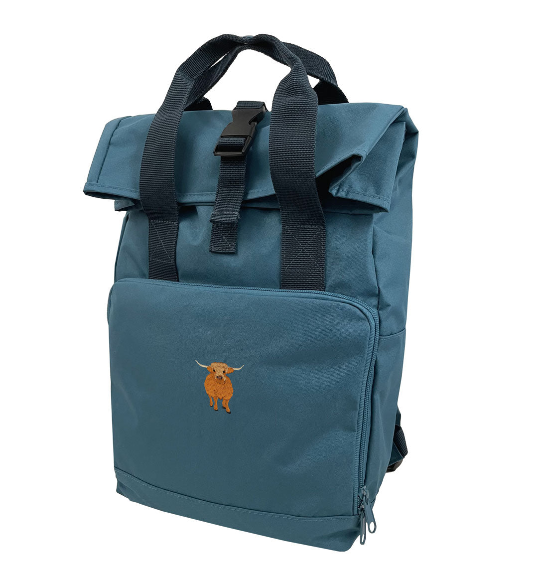 Highland Cow Everyday Roll-top Recycled Backpack