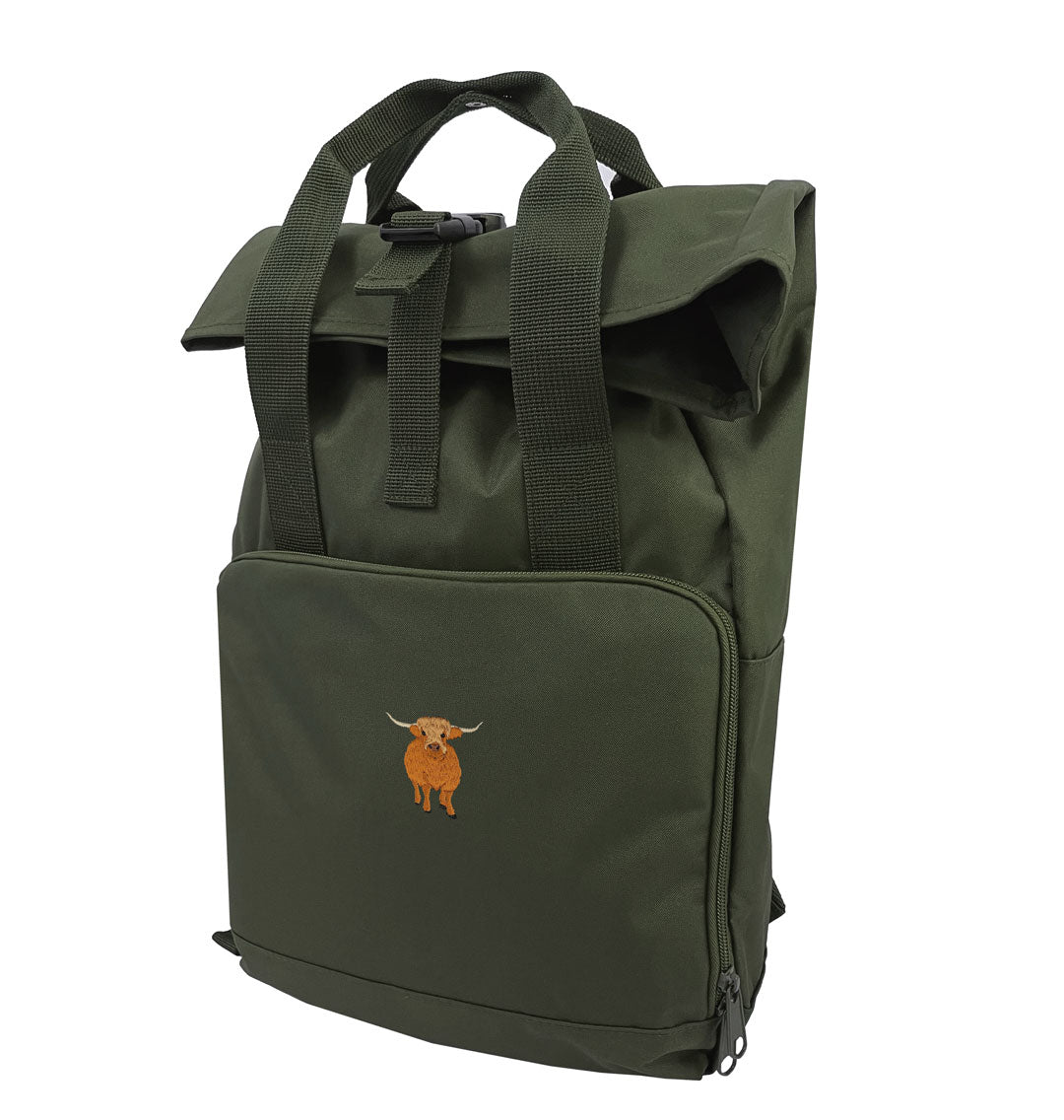 Highland Cow Everyday Roll-top Recycled Backpack