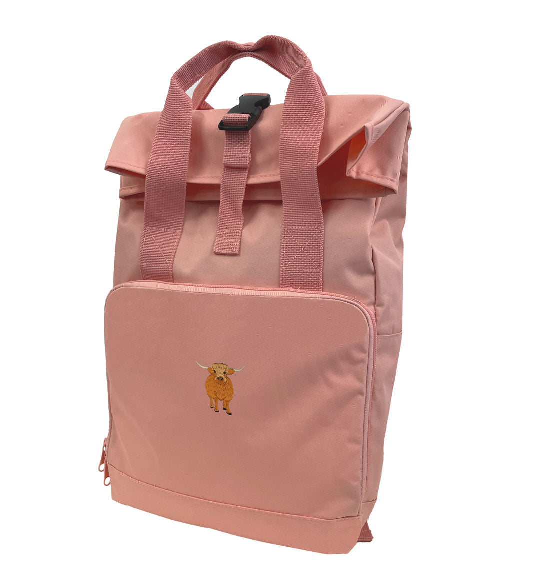 Highland Cow Everyday Roll-top Recycled Backpack