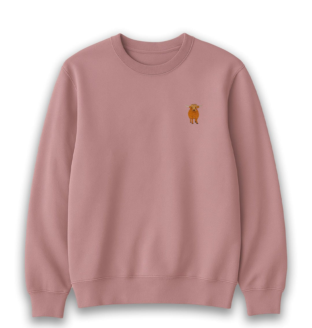 Highland Cow Womens Sweatshirt - Unisex - Blue Panda