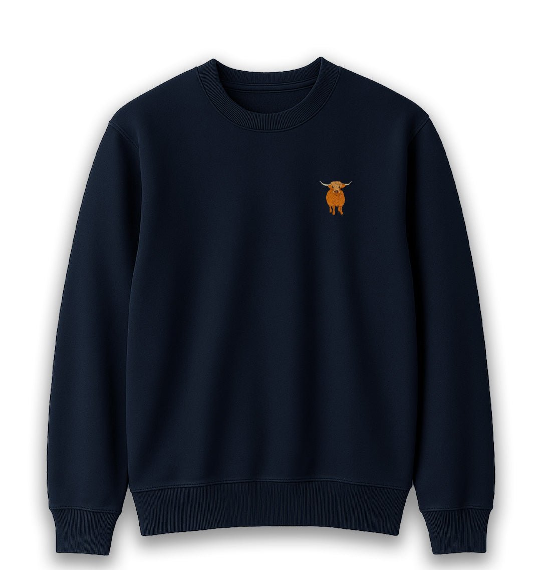 Highland Cow Womens Sweatshirt - Unisex - Blue Panda