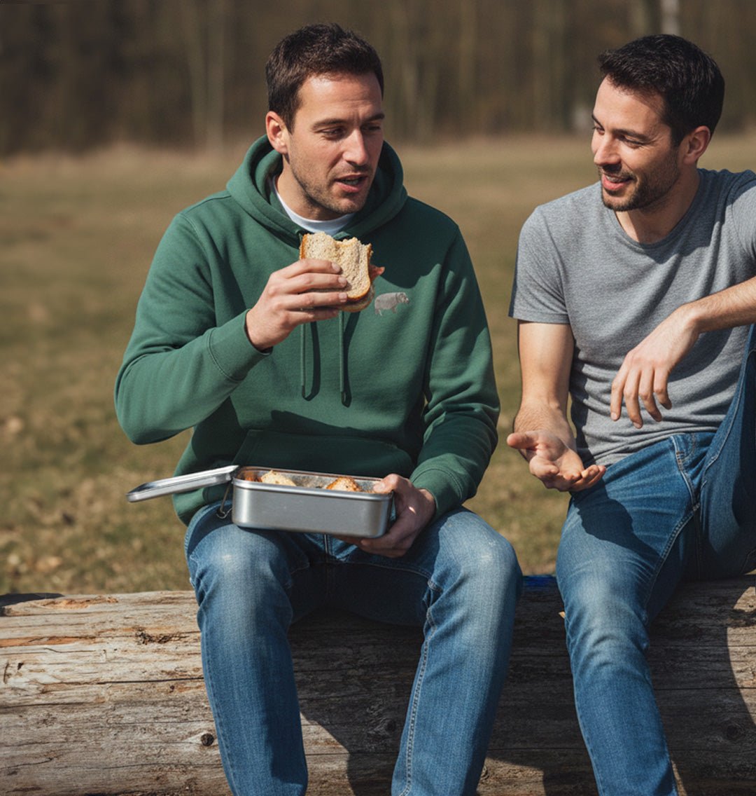 Hippo Mens Hoodie - Blue Panda