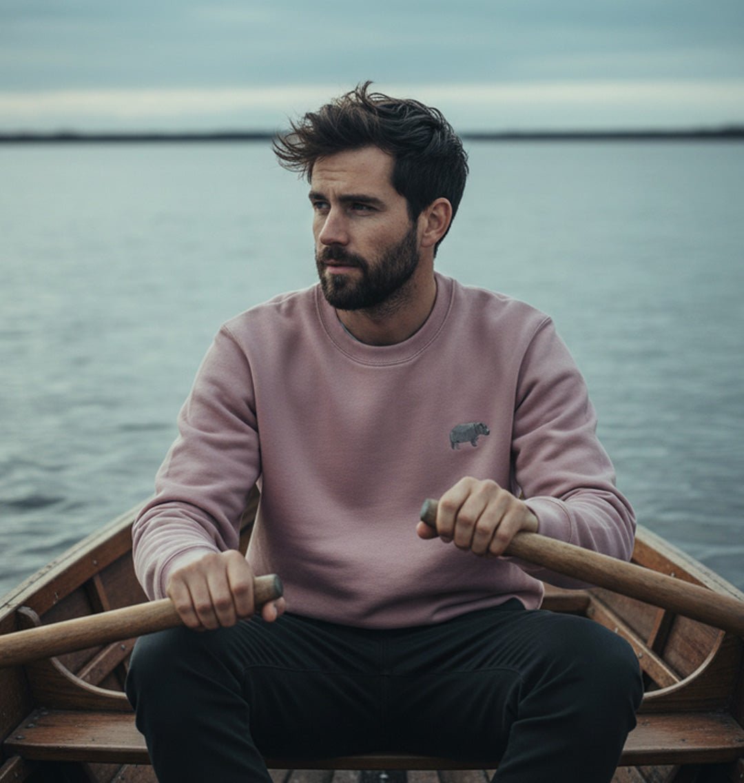 Hippo Mens Sweatshirt - Blue Panda