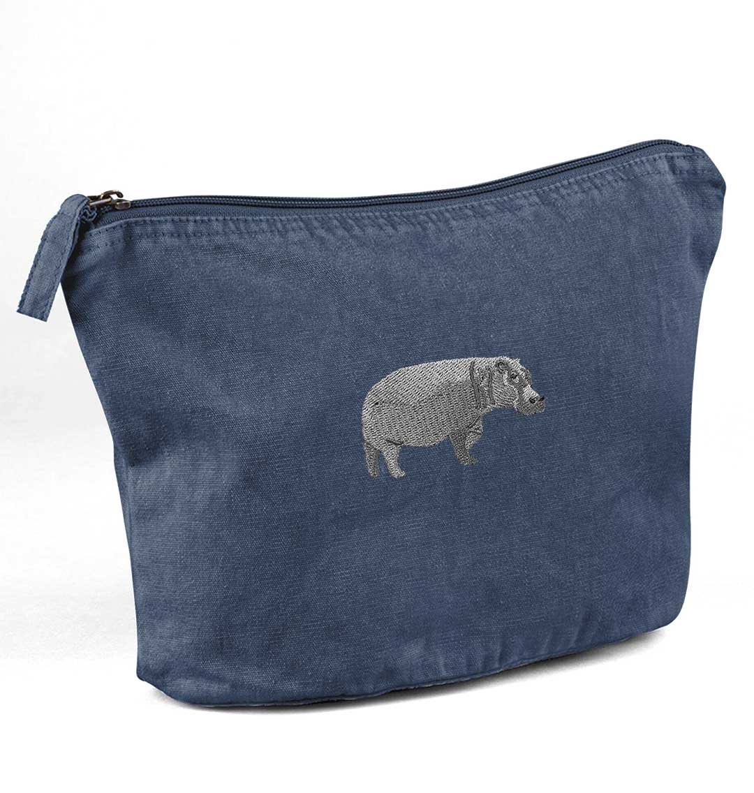 Hippo Organic Accessory Pouch - Blue Panda