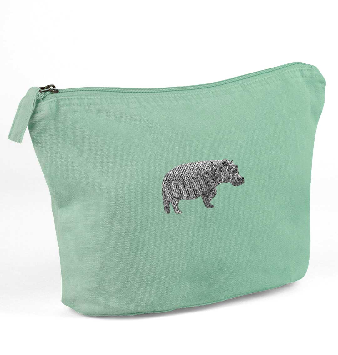 Hippo Organic Accessory Pouch - Blue Panda