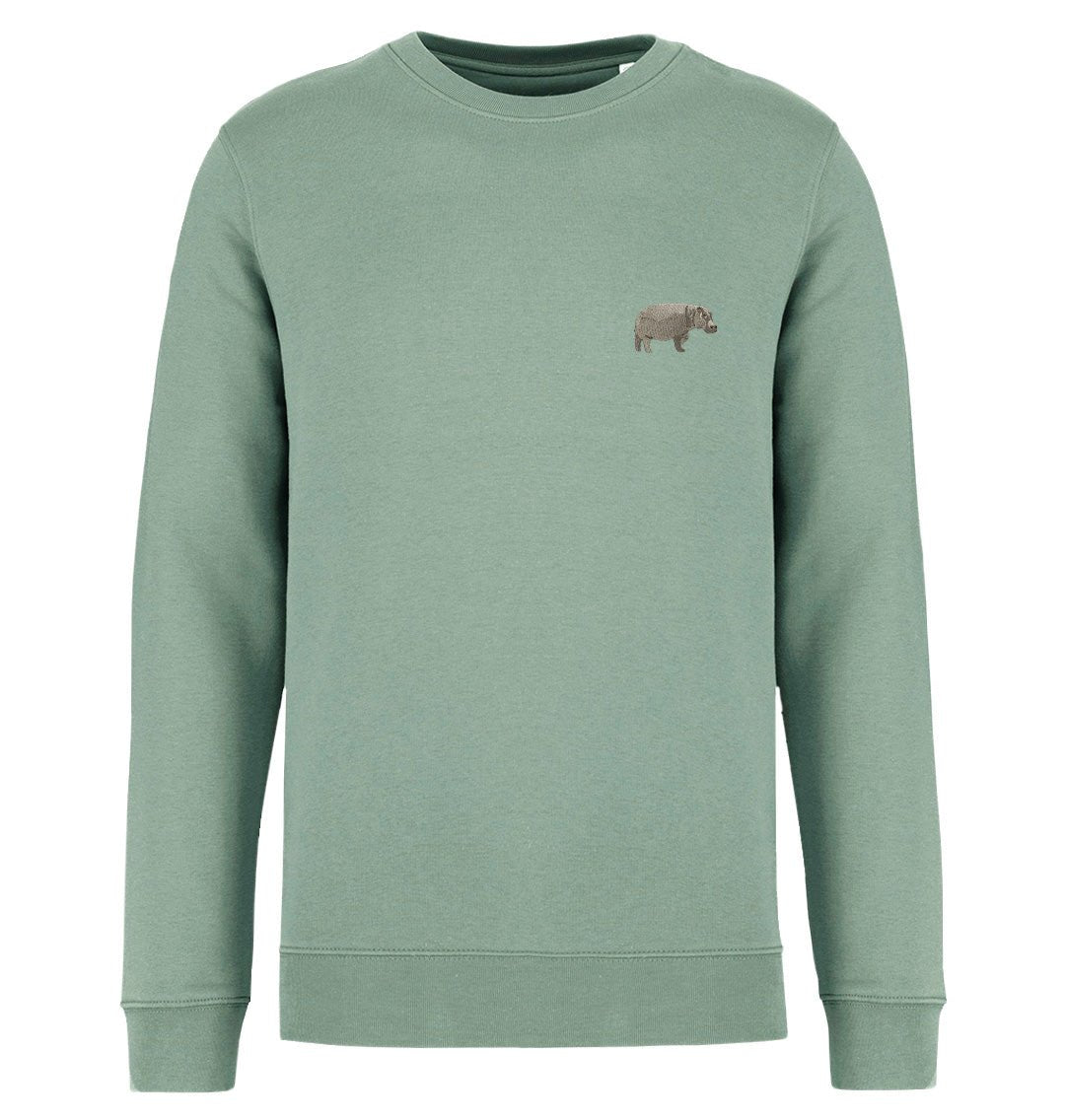 Hippo Womens Sweatshirt - Blue Panda