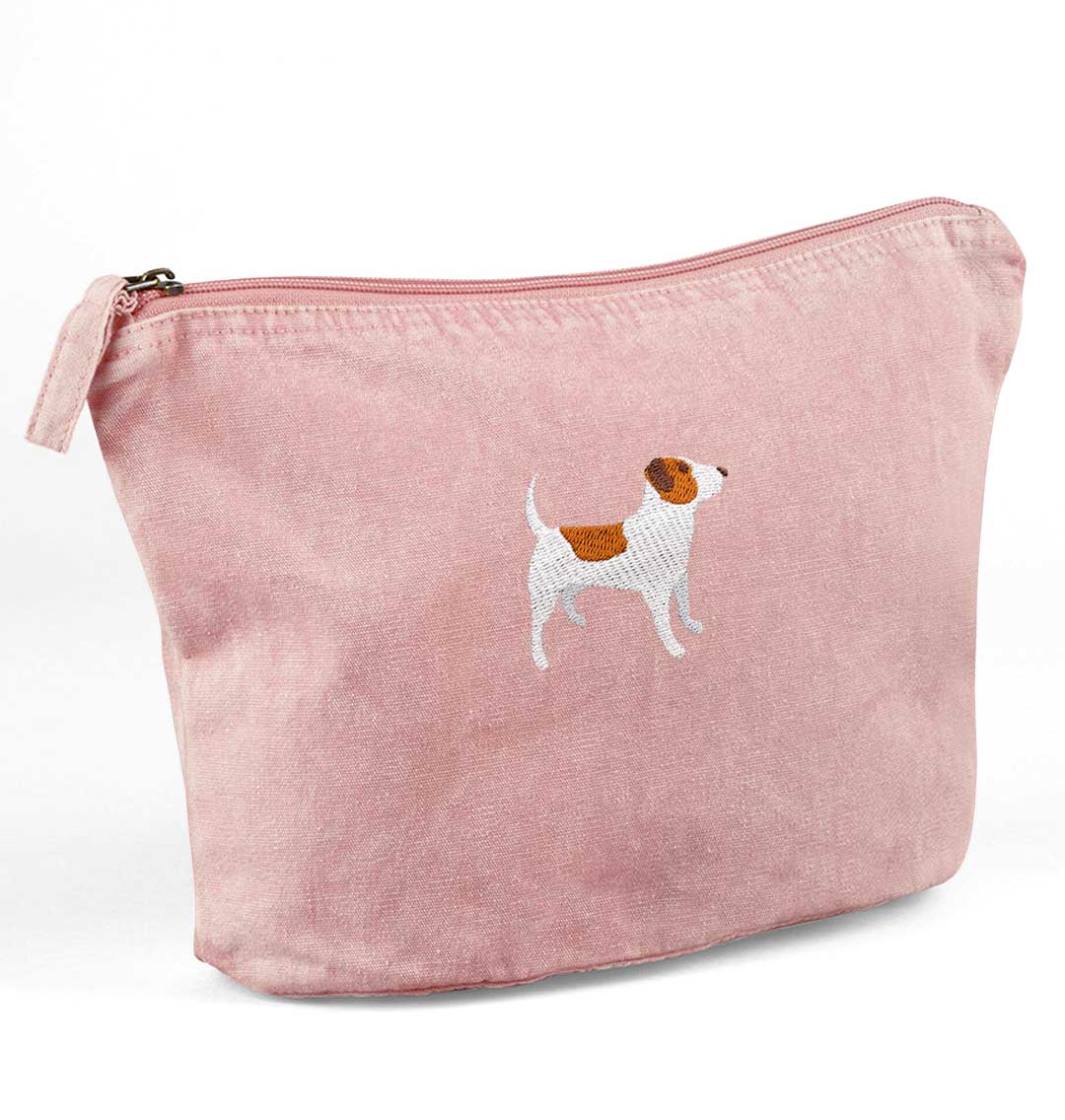 Jack Russell Recycled Cotton Accessory Pouch - Blue Panda