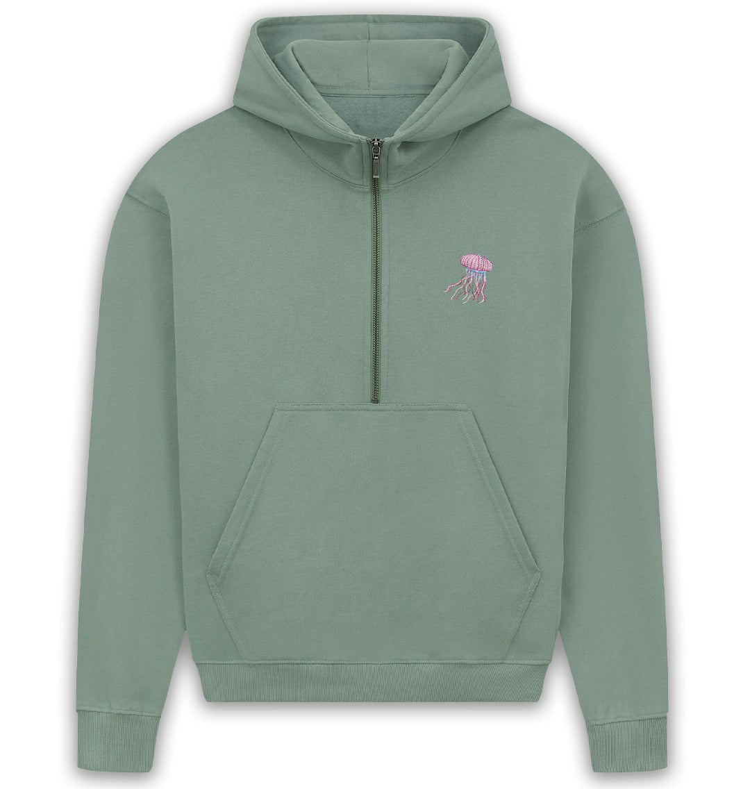 Jellyfish Womens Half - Zip Hoodie - Blue Panda