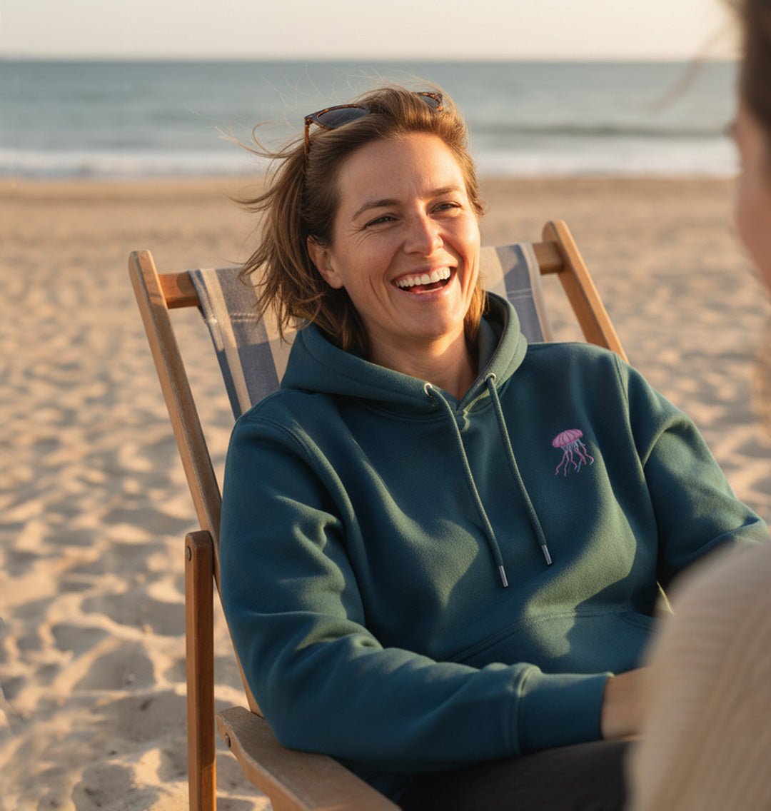 Jellyfish Womens Hoodie - Unisex - Blue Panda