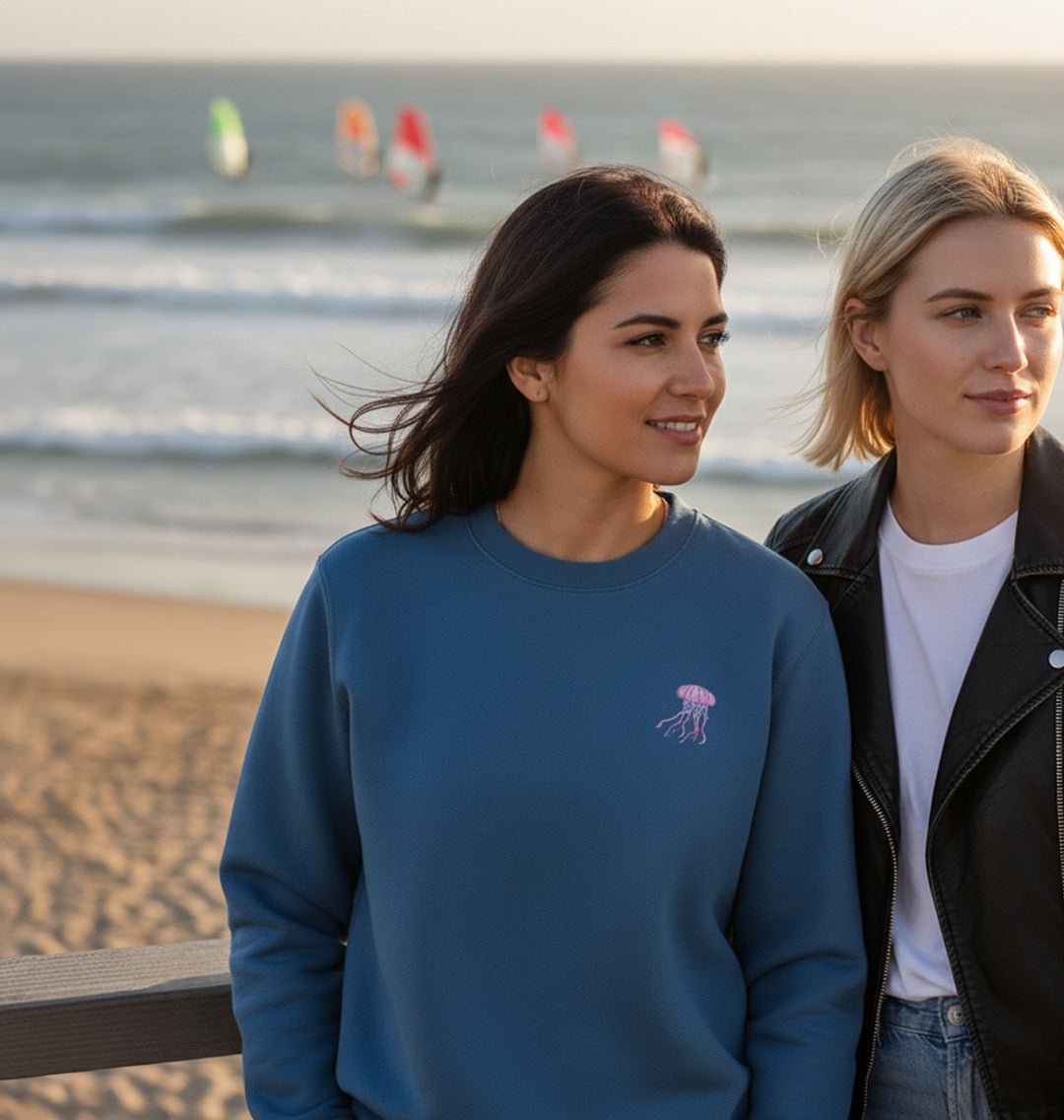 Jellyfish Womens Sweatshirt - Unisex - Blue Panda