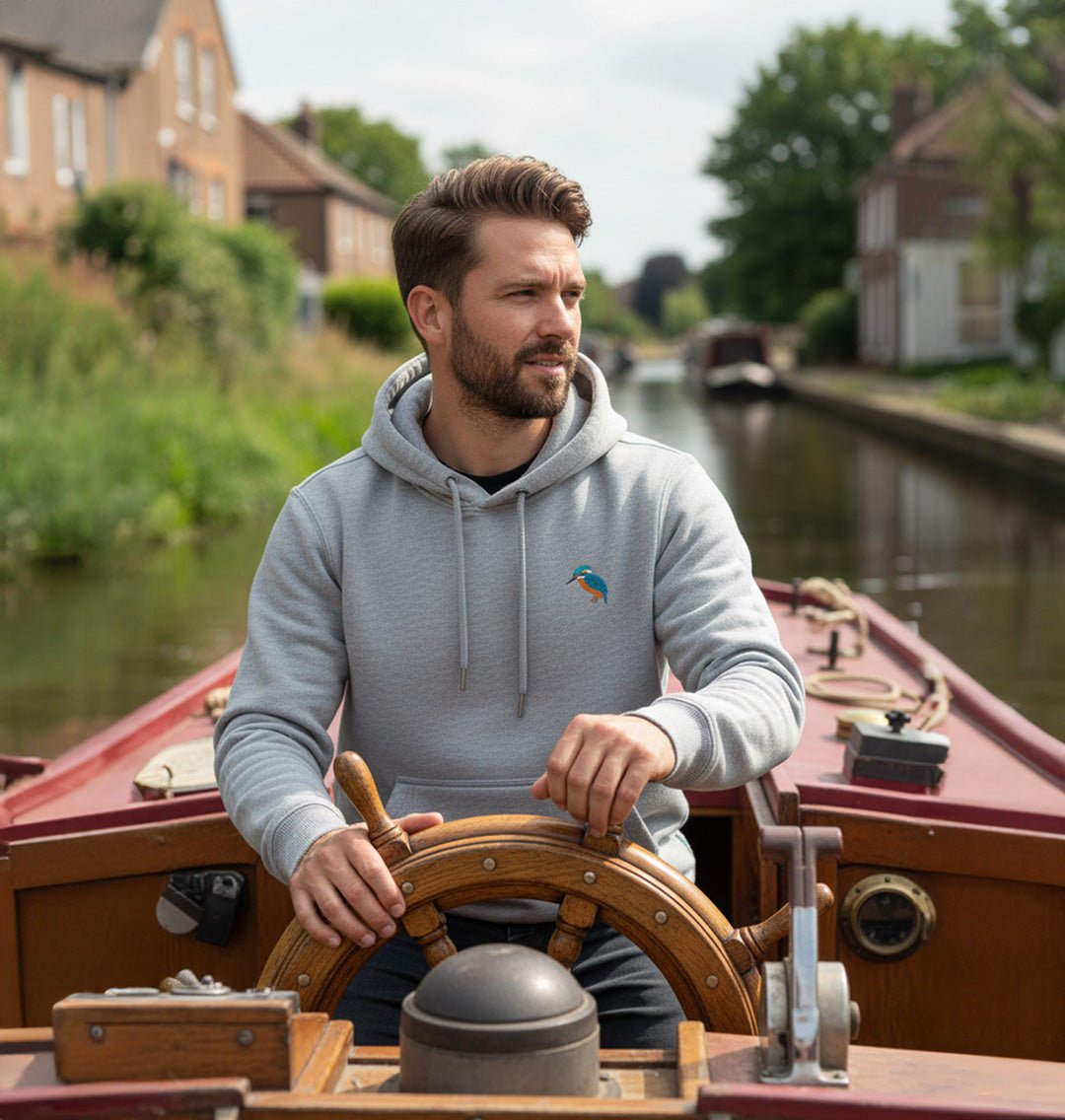 Kingfisher Mens Hoodie - Blue Panda