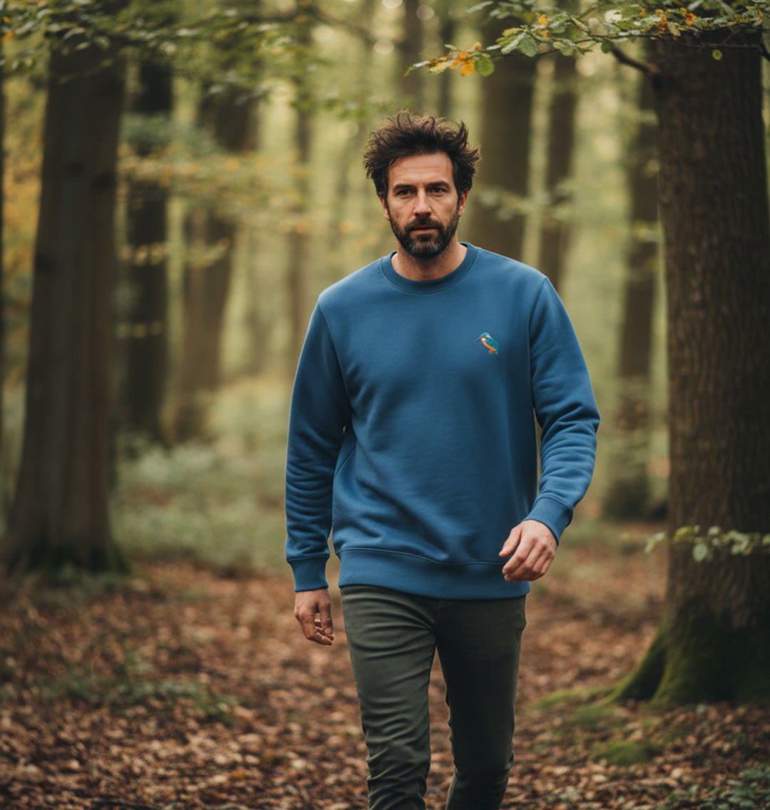 Kingfisher Mens Sweatshirt - Blue Panda