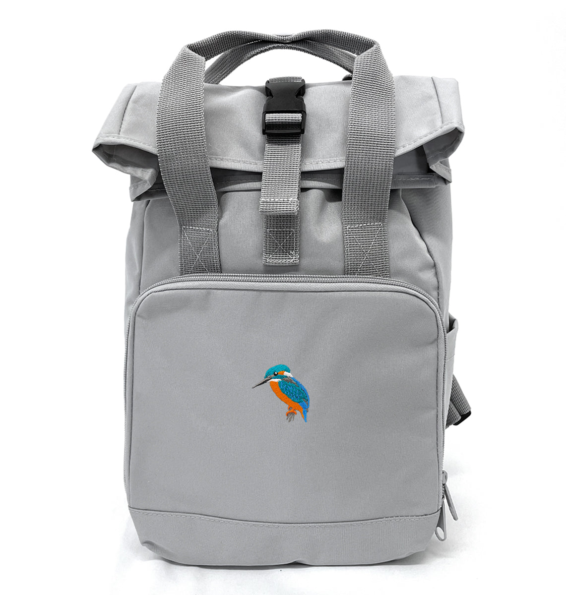 Kingfisher Mini Roll-top Recycled Backpack - Blue Panda