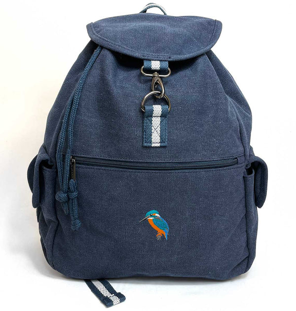 Kingfisher Backpack - Vintage Canvas - Wildlife Conservation Bag - Blue ...