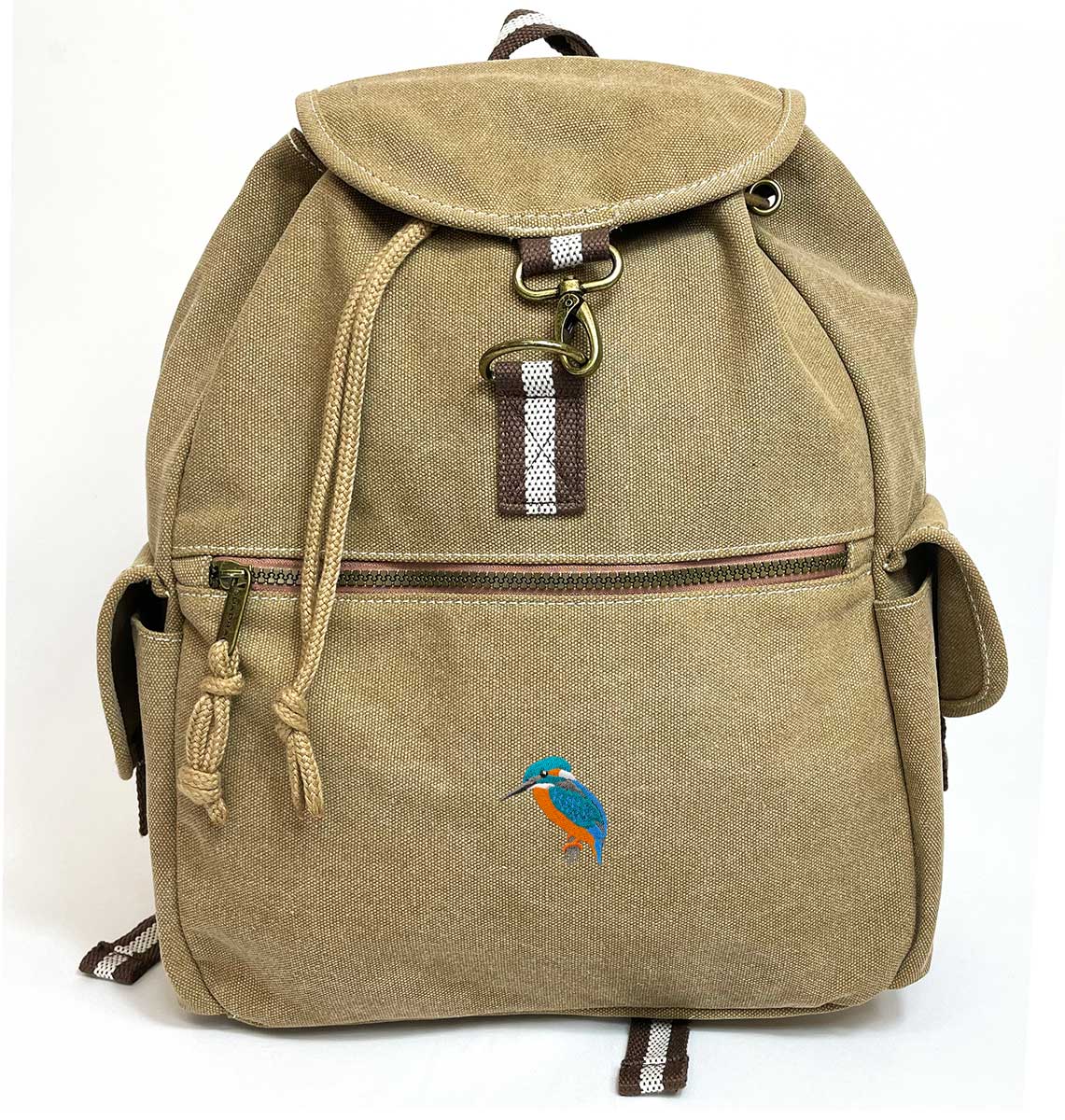 Kingfisher Vintage Canvas Backpack - Blue Panda