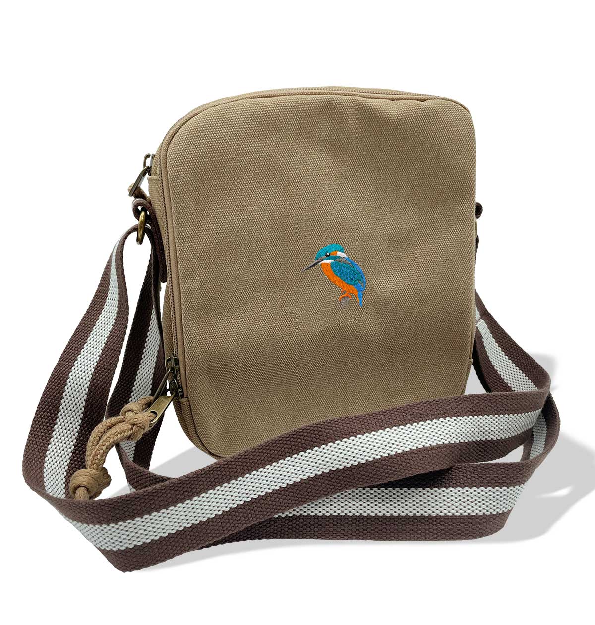 Kingfisher Vintage Canvas Cross-Body Hand Bag - Blue Panda