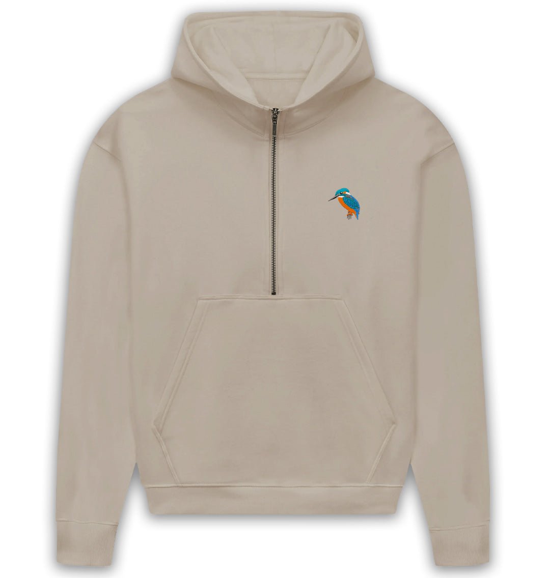 Kingfisher Womens Half - Zip Hoodie - Blue Panda