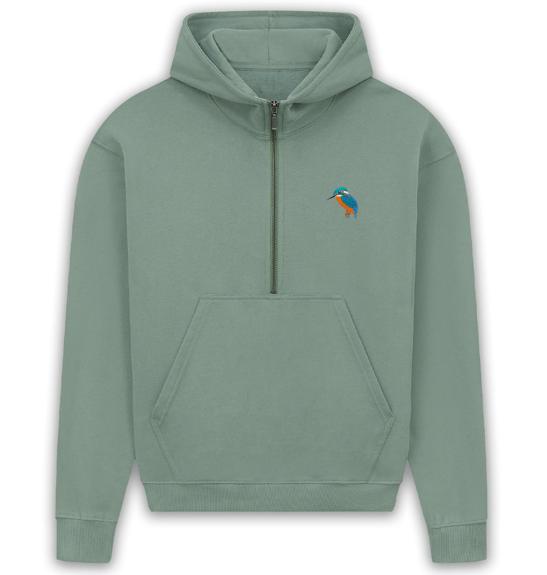 Kingfisher Womens Half - Zip Hoodie - Blue Panda