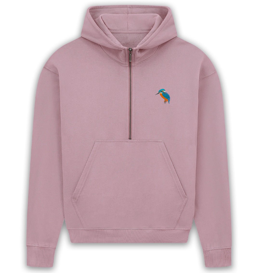 Kingfisher Womens Half - Zip Hoodie - Blue Panda