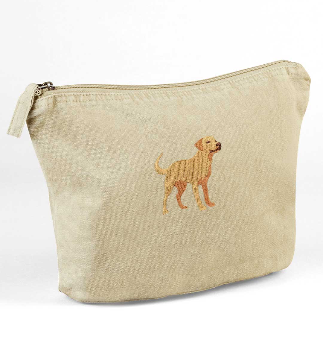 Labrador Recycled Cotton Accessory Pouch - Blue Panda