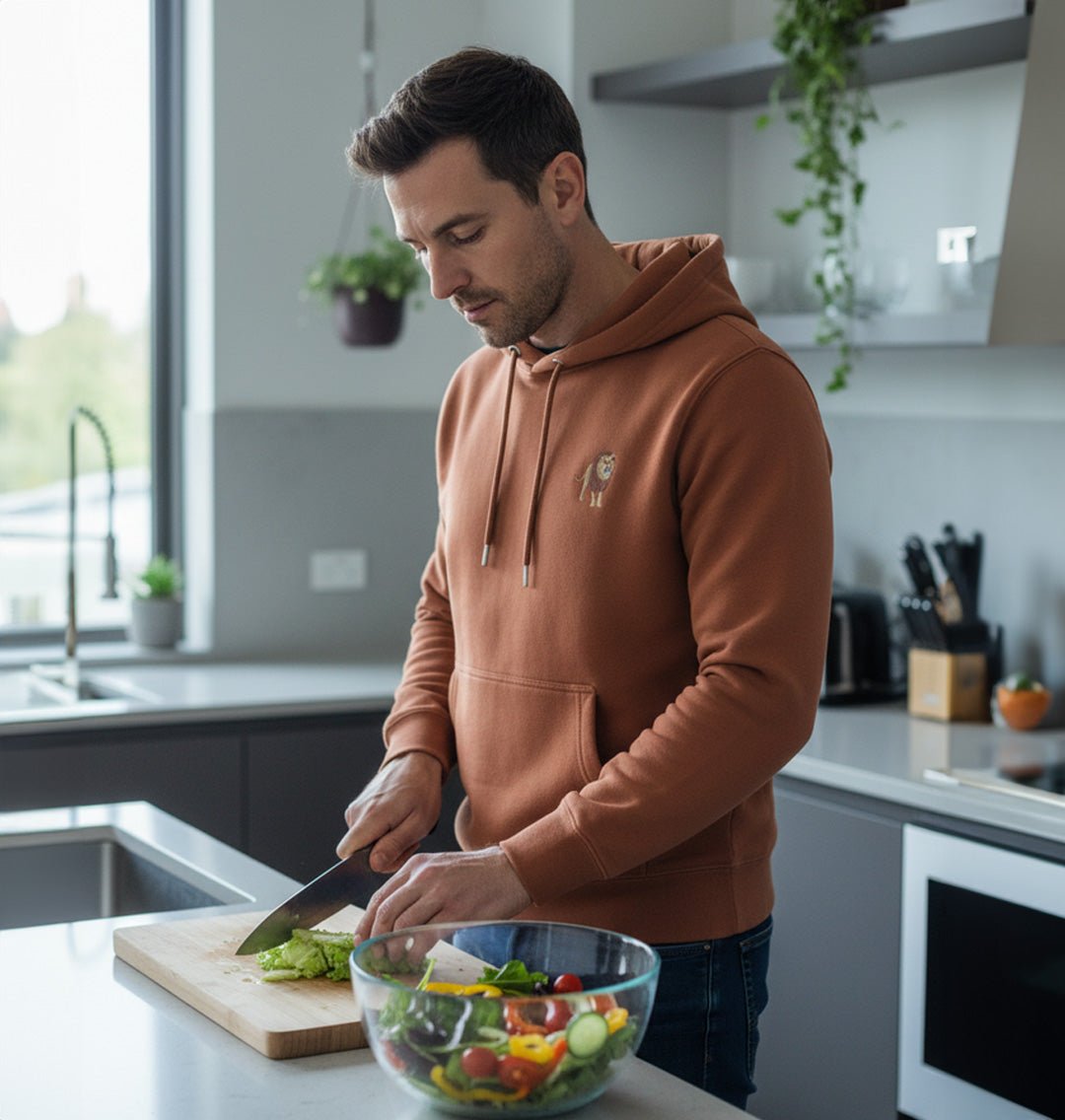 Lion Mens Hoodie - Blue Panda