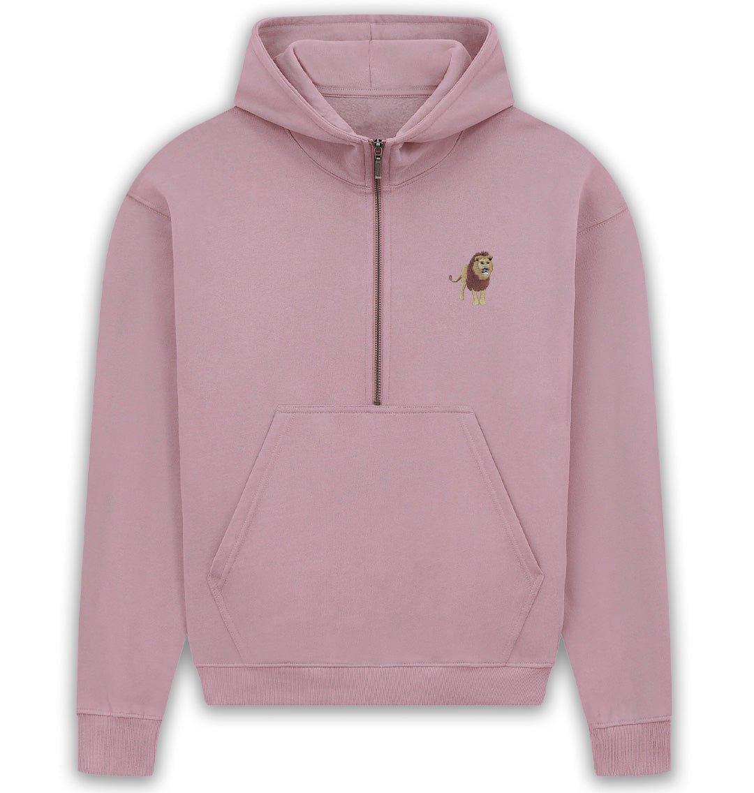 Lion Womens Half - Zip Hoodie - Blue Panda