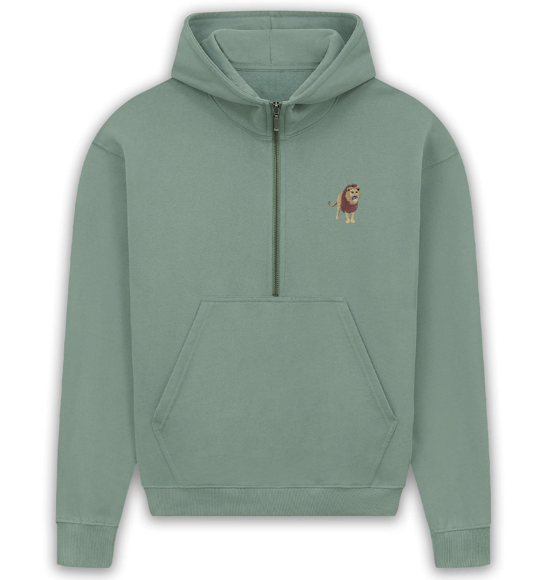 Lion Womens Half - Zip Hoodie - Blue Panda