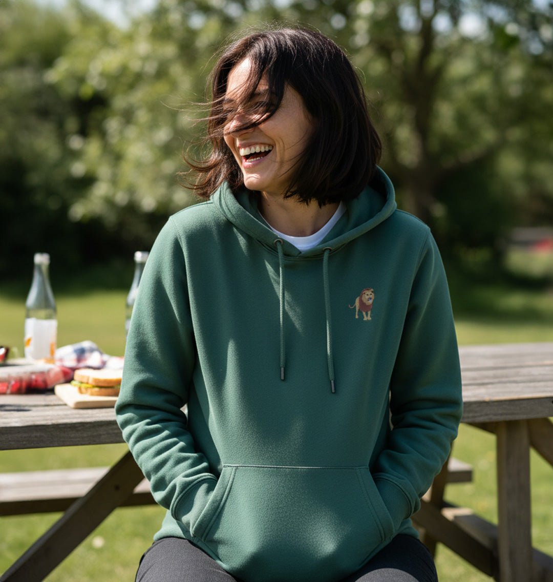 Lion Womens Hoodie - Unisex - Blue Panda