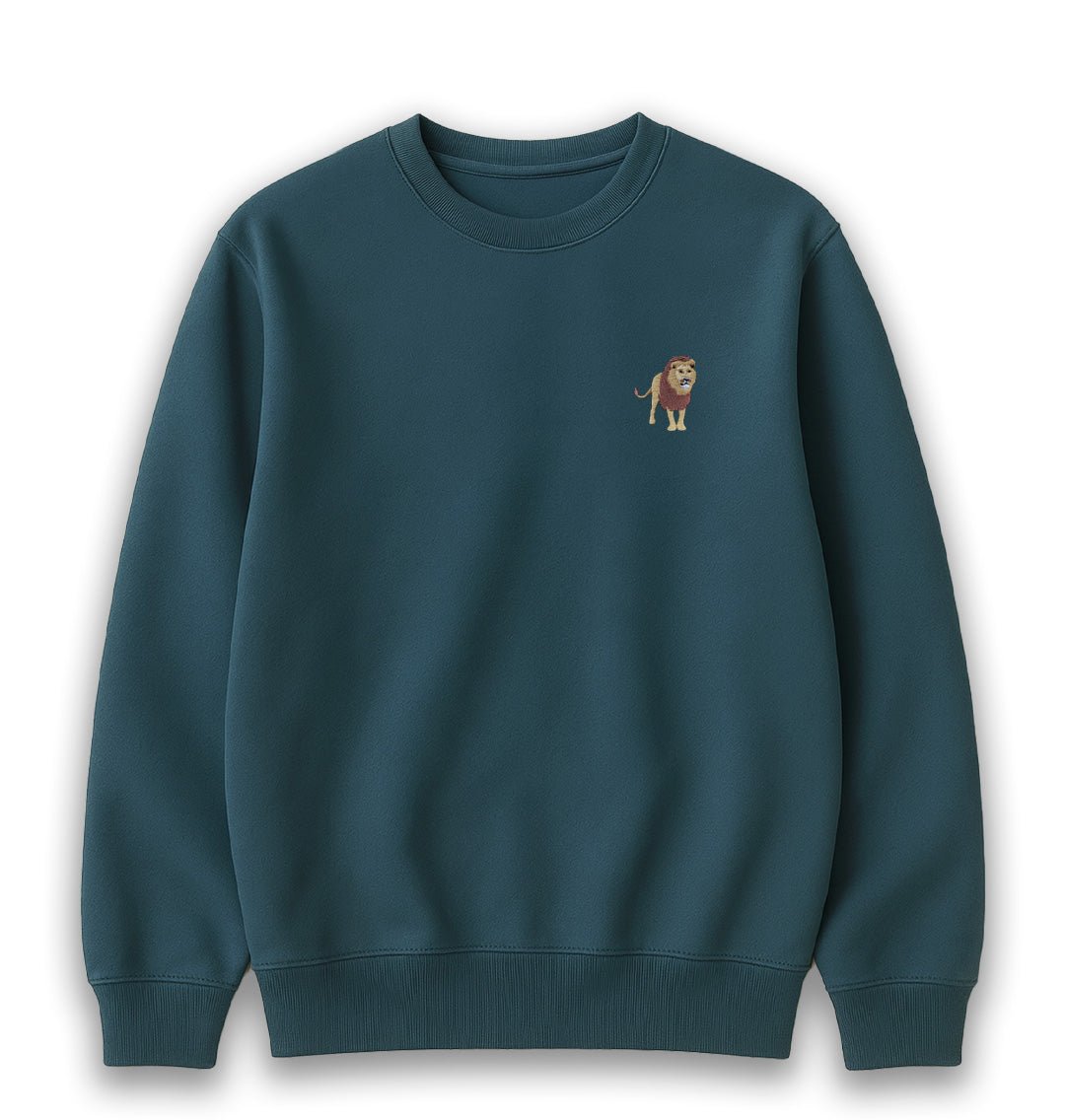 Lion Womens Sweatshirt - Unisex - Blue Panda