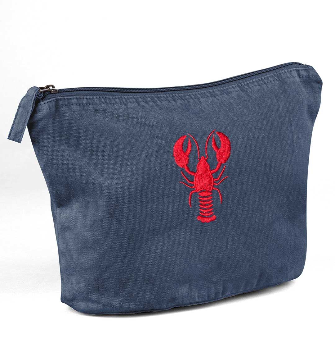 Lobster Recycled Cotton Accessory Pouch - Blue Panda