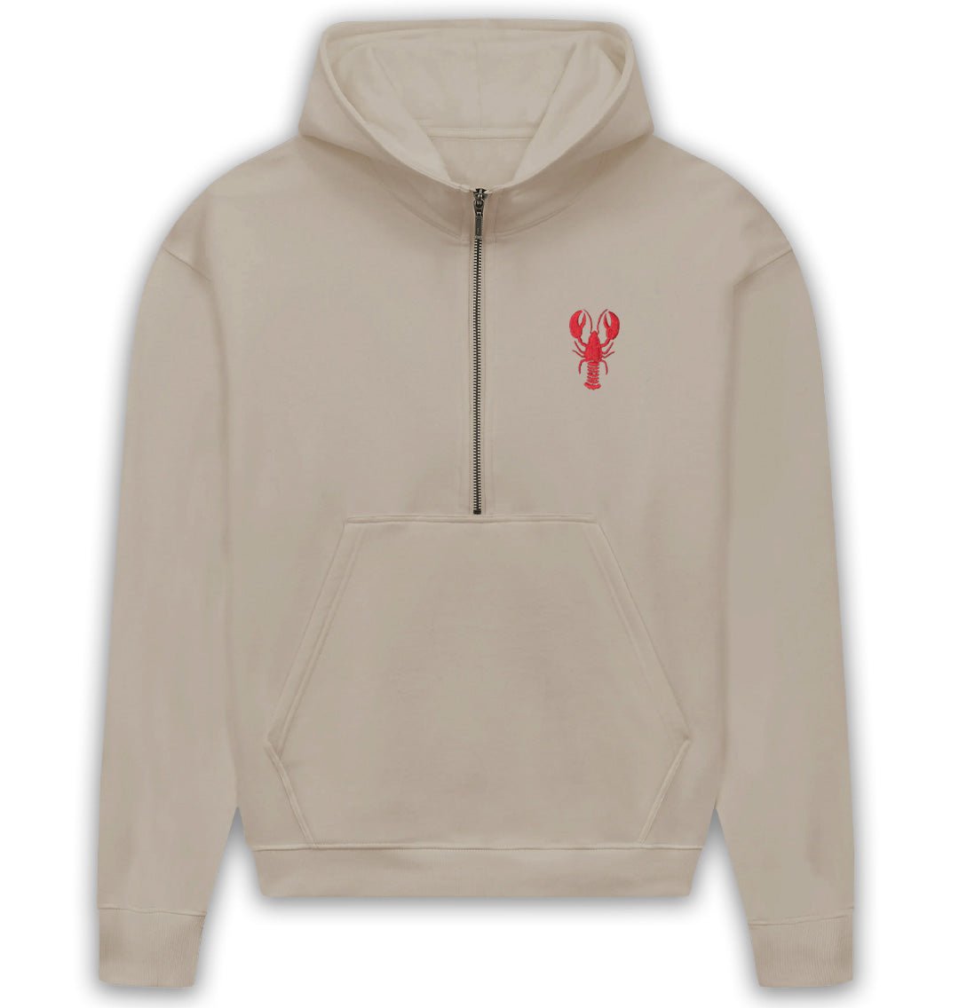 Lobster Womens Half - Zip Hoodie - Blue Panda