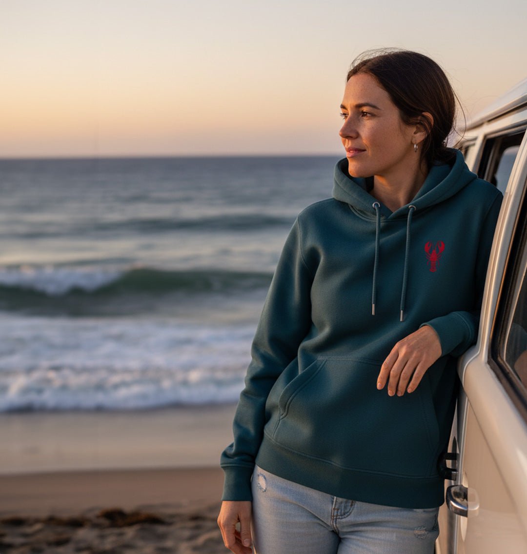 Lobster Womens Hoodie - Unisex - Blue Panda