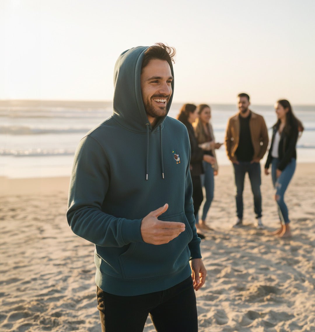 Mallard Duck Mens Hoodie - Blue Panda