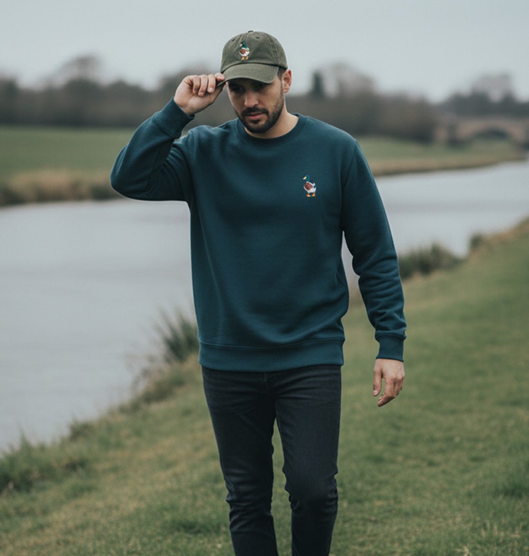 Mallard Duck Mens Sweatshirt - Blue Panda