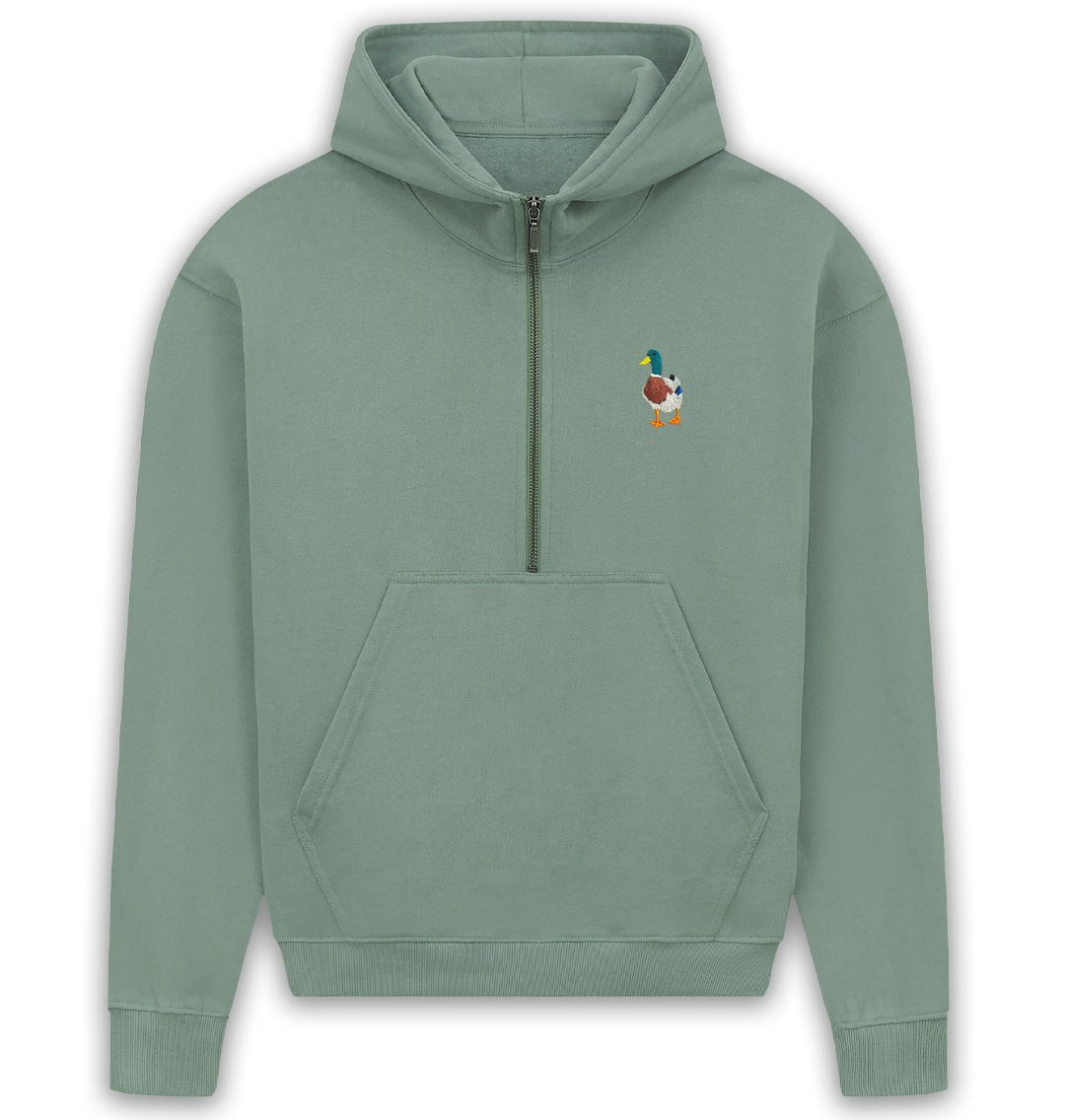 Mallard Duck Womens Half - Zip Hoodie - Blue Panda