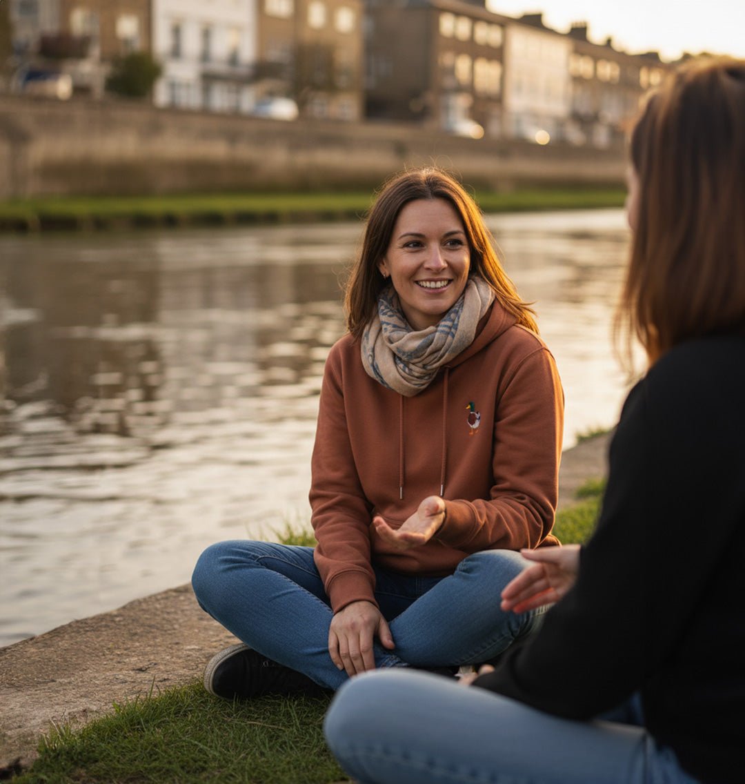 Mallard Duck Womens Hoodie - Unisex - Blue Panda