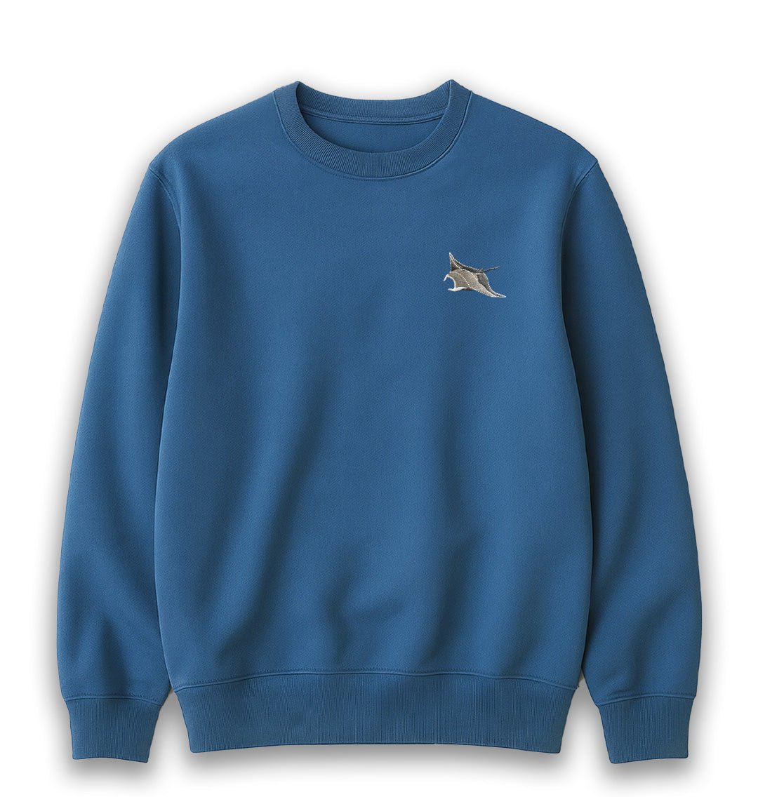 Manta Ray Mens Sweatshirt - Blue Panda