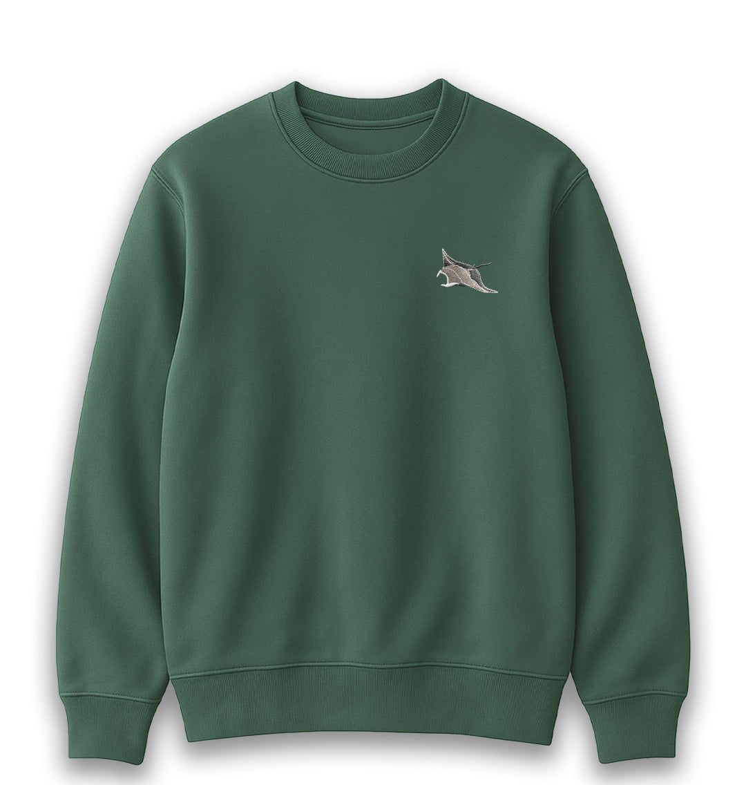 Manta Ray Mens Sweatshirt - Blue Panda