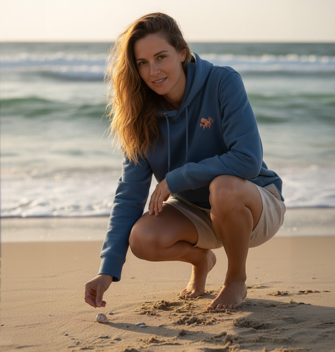 Octopus Womens Hoodie - Unisex - Blue Panda