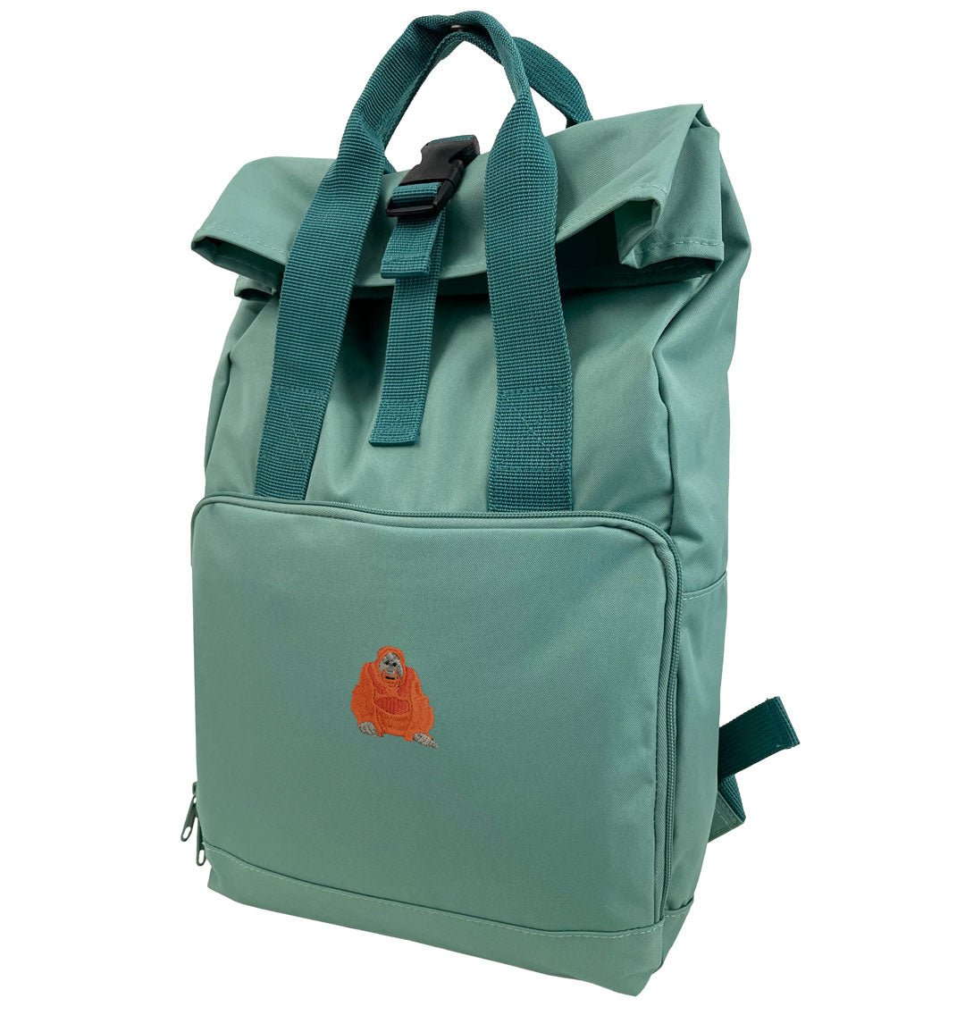 Orangutan Everyday Roll-top Recycled Backpack - Blue Panda