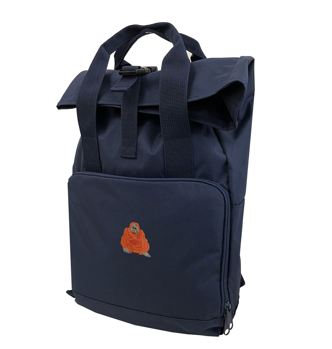 Orangutan Everyday Roll-top Recycled Backpack - Blue Panda