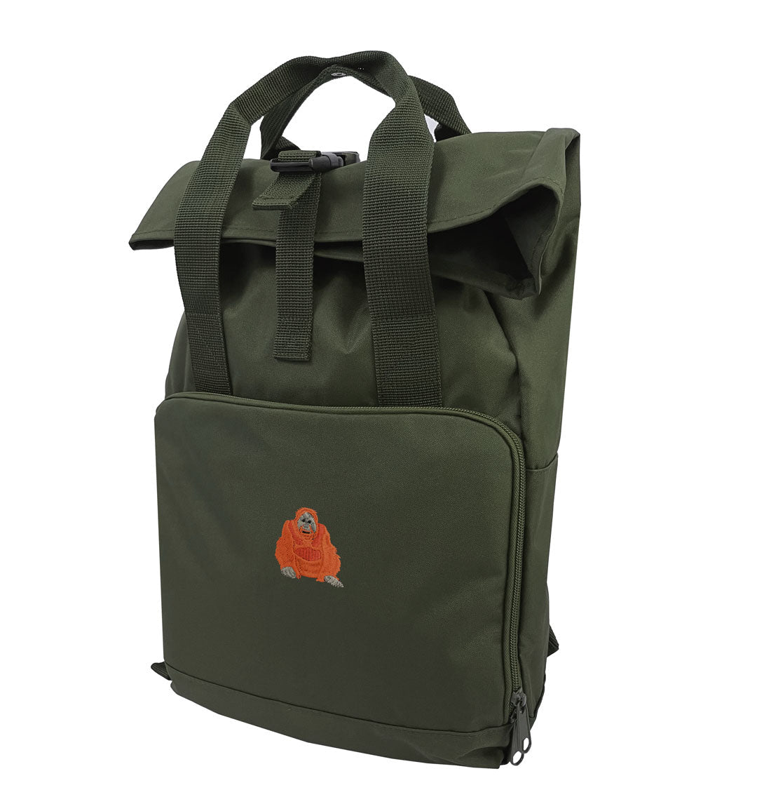 Orangutan Everyday Roll-top Recycled Backpack - Blue Panda